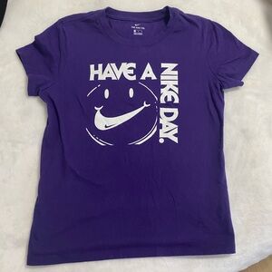 Nike Purple Tee with Smiley Graphic
